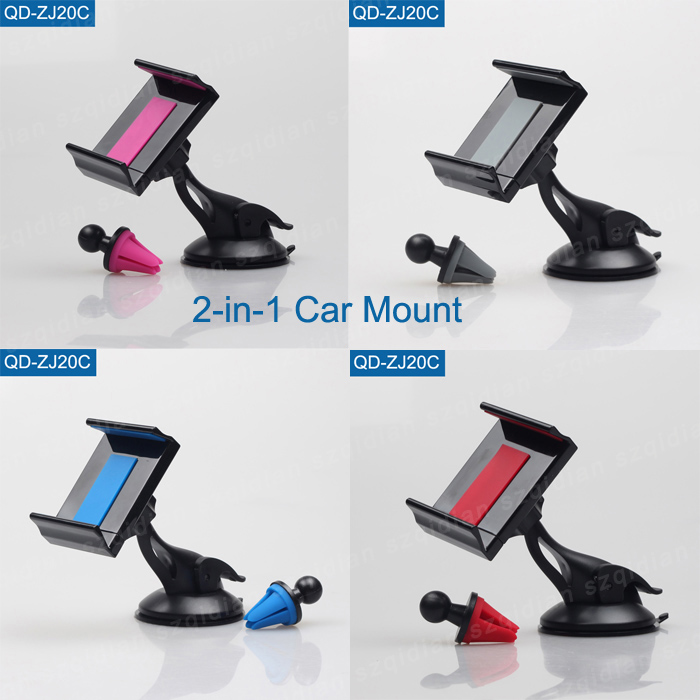Qidian 2 in 1 Phone Holder For Car Air Vent & Windshield