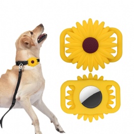Cute Sunflower Airtags Case Pet Collar Loop Cover