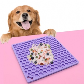 Dog Slow Feeder Pad Pet Bathing Grooming Distraction Wall Mounted Slow Feeding Licking Mat