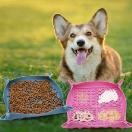 Dog Licking Mat Silicone Slow Feeder Pad Bowl